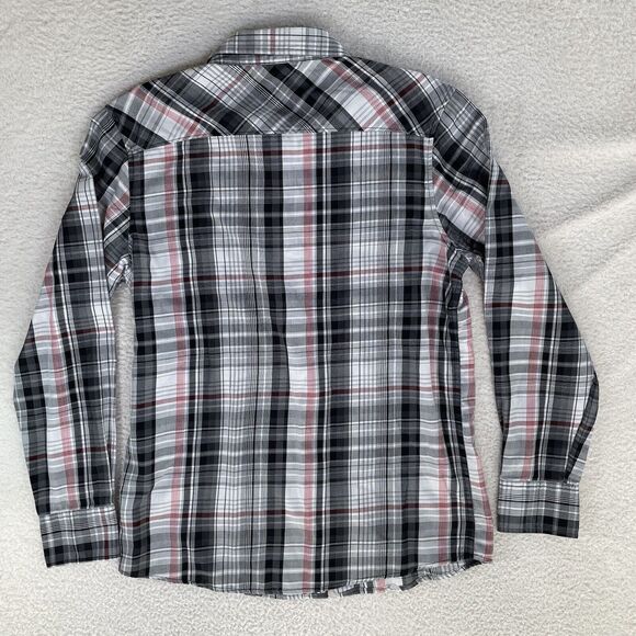 Oakley Shirt Mens Small White Black Plaid Long Sleeve Button Collared Surf Skate - Picture 14 of 16